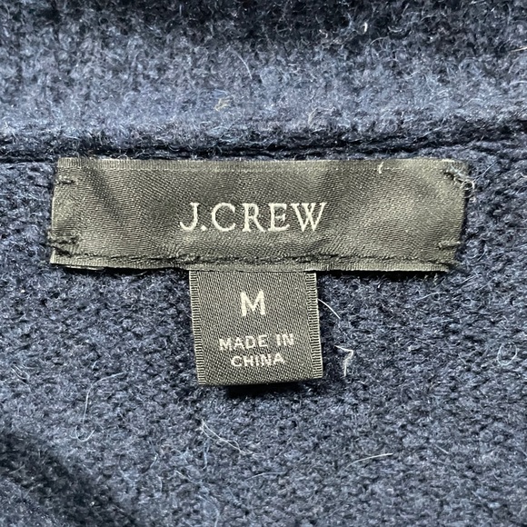 J. Crew merino wool blend women’s Dark Blue Zip-Up Sweater - Picture 2 of 4